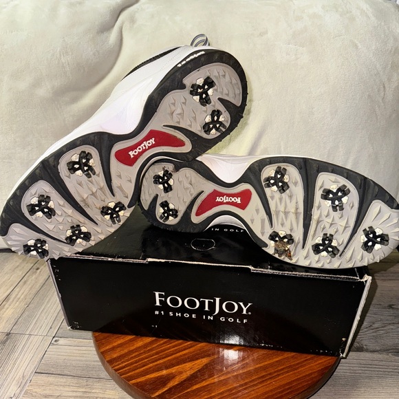 Footjoy Greenjoys 45335 Men's White Synthetic Leather Lace Up Golf Shoes Size 13 - Picture 8 of 10